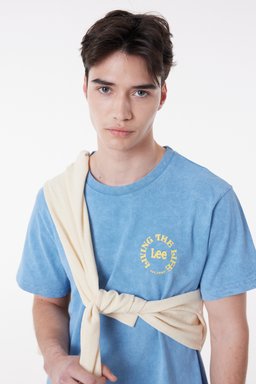 Regular Fit %100 Pamuk Bisiklet Yaka Kısa Kollu Tişört - Indigo-L65NPXDK (görsel 2)