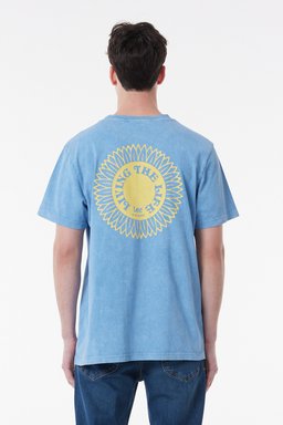 Regular Fit %100 Pamuk Bisiklet Yaka Kısa Kollu Tişört - Indigo-L65NPXDK (görsel 6)
