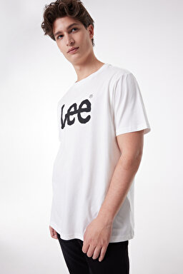 Regular Fit Normal Kesim Sıfır Yaka %100 Pamuk Logolu Tişört - White-L65QAI12