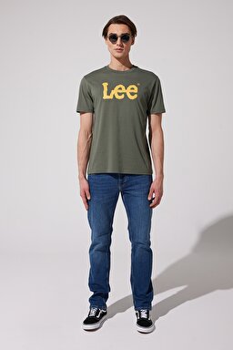 Regular Fit Normal Kesim Sıfır Yaka %100 Pamuk Logolu Tişört - Khaki-L65QAI801 (görsel 5)