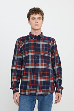 Regular Fit Normal Kesim %100 Pamuk Kırmızı Gömlek Ceket - Red-L66N5882548