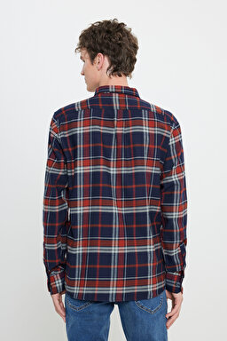 Regular Fit Normal Kesim %100 Pamuk Kırmızı Gömlek Ceket - Red-L66N5882548 (görsel 5)