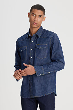 Regular Fit Normal Kesim %100 Pamuk Denim Gömlek - Blue-L66WPLLH
