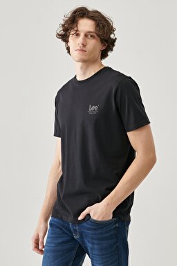 Regular Fit Normal Kesim Bisiklet Yaka Siyah Tişört - Black-L68SFE01 (görsel 2)