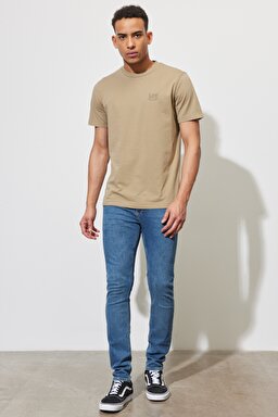 Regular Fit Normal Kesim %100 Pamuk Bisiklet Yaka Tişört - Clay-L68SFE56 (görsel 4)