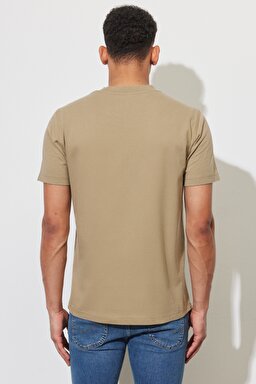 Regular Fit Normal Kesim %100 Pamuk Bisiklet Yaka Tişört - Clay-L68SFE56 (görsel 5)