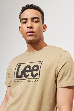 Regular Fit Rahat Kesim %100 Pamuk Wobbly Logo Crew Neck Tişört - Clay-L68TYS56 (görsel 3)