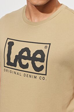 Regular Fit Rahat Kesim %100 Pamuk Wobbly Logo Crew Neck Tişört - Clay-L68TYS56 (görsel 4)