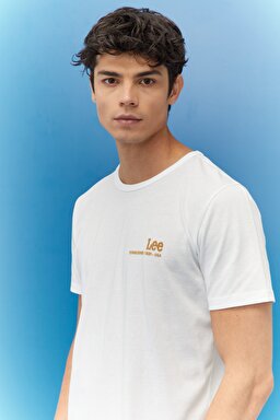 Regular Fit Normal Kesim %100 Pamuk Bisiklet Yaka Beyaz Tişört - Bright White-L68WFELJ (görsel 2)
