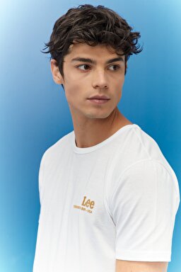 Regular Fit Normal Kesim %100 Pamuk Bisiklet Yaka Beyaz Tişört - Bright White-L68WFELJ (görsel 3)
