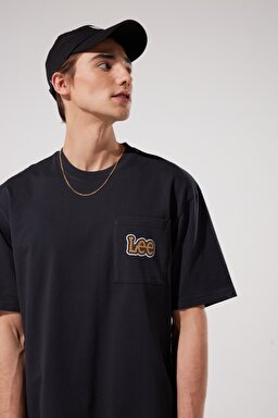 Loose Fit Rahat Kesim %100 Pamuk Bisiklet Yaka Siyah Tişört - Washed Black-L69ICOON (görsel 2)