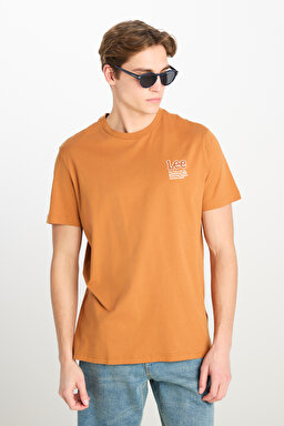 Regular Fit Normal Kesim %100 Pamuk Bisiklet Yaka Karamel Tişört - Caramel-L69JFQ99