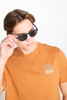 Regular Fit Normal Kesim %100 Pamuk Bisiklet Yaka Karamel Tişört - Caramel-L69JFQ99 (görsel 4)