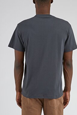 Regular Fit Normal Kesim Bisiklet Yaka Siyah Tişört - Washed Black-L69OFEON (görsel 4)