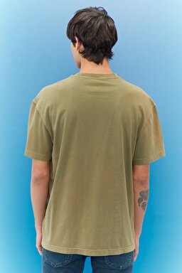 Loose Fit Rahat Kesim %100 Pamuk Bisiklet Yaka Tişört - Ammonite-L69QCO85 (görsel 4)
