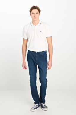 Rider Slim Fit Dar Kesim Normal Bel Koyu Mavi Pamuklu Esnek Denim Pantolon - Dark Indigo-L70100025317 (görsel 2)