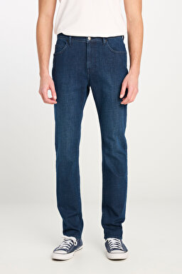 Rider Slim Fit Dar Kesim Normal Bel Koyu Mavi Pamuklu Esnek Denim Pantolon - Dark Indigo-L70100025317 (görsel 3)