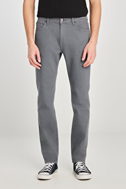 Rider Slim Fit Dar Kesim Normal Bel Gri Pamuklu Esnek Denim Pantolon - Gray-L7010002635 (görsel 3)