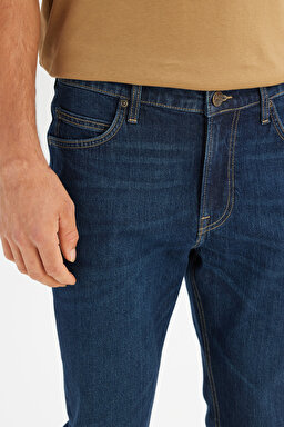 Pamuklu Slim Fit Dar Kesim Denim Jean Kot Pantolon - Dark Indigo-L70100033317 (görsel 4)