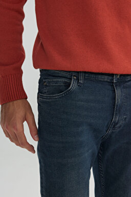 Rider Slim Fit Dar Kesim Esnek Jean Pantolon - Deep Blue-L701012397 (görsel 4)