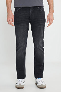 Rider Slim Fit Dar Kesim Normal Bel Siyah Esnek Jean Kot Pantolon - Black-L701025001 (görsel 3)