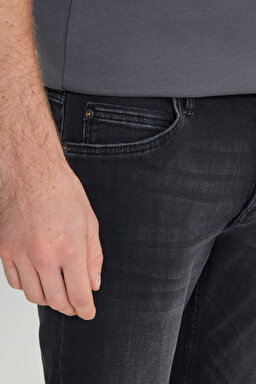 Rider Slim Fit Dar Kesim Normal Bel Siyah Esnek Jean Kot Pantolon - Black-L701025001 (görsel 5)