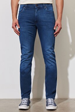 Rider Slim Fit Dar Kesim Normal Bel Mavi Esnek Jean Kot Pantolon - Mid Blue-L701053XT