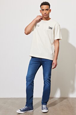 Rider Slim Fit Dar Kesim Normal Bel Mavi Esnek Jean Kot Pantolon - Mid Blue-L701053XT (görsel 2)
