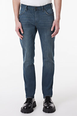 Rider Slim Fit Dar Kesim Normal Bel Yıkamalı Mavi Esnek Jean Kot Pantolon - Mid Blue-L701054XT (görsel 6)