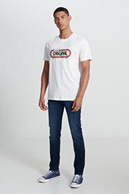 Rider Slim Fit Dar Kesim Normal Bel Koyu Mavi Esnek Jean Kot Pantolon - Dark Blue-L701062BY (görsel 3)