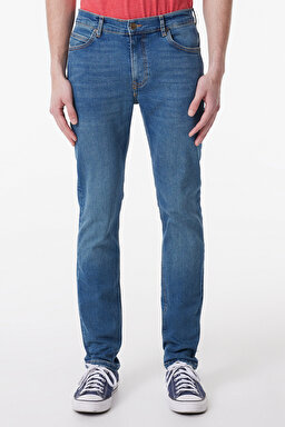 Rider Slim Fit Dar Kesim Normal Bel Mavi Esnek Jean Kot Pantolon - Mid Blue-L701063XT (görsel 2)