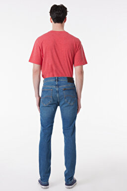 Rider Slim Fit Dar Kesim Normal Bel Mavi Esnek Jean Kot Pantolon - Mid Blue-L701063XT (görsel 5)