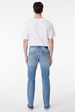 Slim Fit Dar Kesim Normal Bel Açık Mavi Esnek Rider Jean Denim Kot Pantolon - Light Blue-L701064404 (görsel 4)