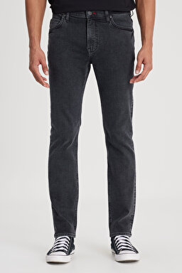 Slim Fit Dar Kesim Normal Bel Dar Paça Rider Siyah Jean Kot Pantolon - Black-L701071001 (görsel 5)