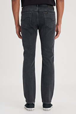 Slim Fit Dar Kesim Normal Bel Dar Paça Rider Siyah Jean Kot Pantolon - Black-L701071001 (görsel 6)