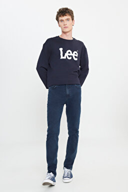 Slim Fit Dar Kesim Normal Bel Dar Paça Rider Koyu Lacivert Pamuklu Esnek Jean Denim Pantolon - Dark Room-L701162575 (görsel 2)