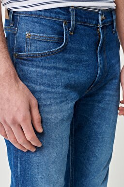 Rider Slim Straight Fit Dar Kesim Esnek Jean Kot Pantolon - Worn in-L701IAC18 (görsel 4)