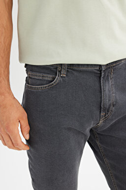 Rider Slim Fit Normal Bel Denim Esnek Jean Kot Pantolon - Black-L701OR47 (görsel 4)