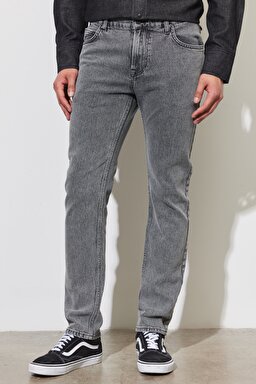 Rider Slim Fit Dar Kesim Normal Bel Esnek Jean Kot Pantolon - Slate Acid-L701ORGX