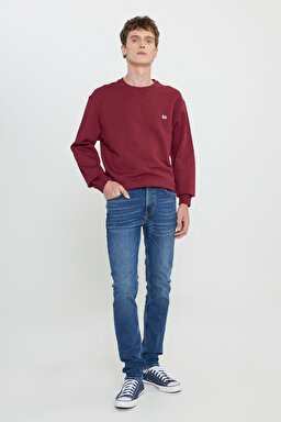 Rider Slim Fit Dar Kesim Normal Bel Esnek Jean Kot Pantolon - Deep Water-L701PXEE