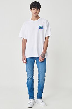 Rider Slim Fit Dar Kesim Normal Bel Mavi Esnek Jean Kot Pantolon - Mid Worn in-L701SQC49 (görsel 3)