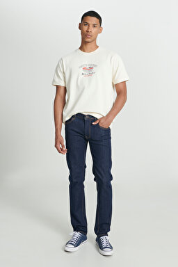 Regular Fit Normal Kesim Normal Bel Düz Paça Daren Lacivert Jean Kot Pantolon - Rinse-L706016401 (görsel 4)