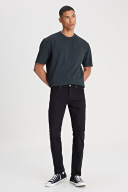 Daren Straight Fit Normal Bel Denim Esnek Jean Kot Pantolon - Black-L706HFAE