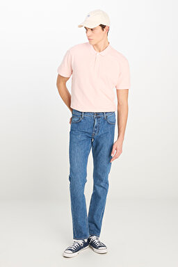 Daren Regular Fit Normal Kesim Normal Bel Düz Paça Pamuklu Esnek İndigo Jean Denim Pantolon - Mid Indigo-L70700021381