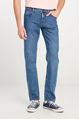 Daren Regular Fit Normal Kesim Normal Bel Düz Paça Pamuklu Esnek İndigo Jean Denim Pantolon - Mid Indigo-L70700021381 (görsel 4)