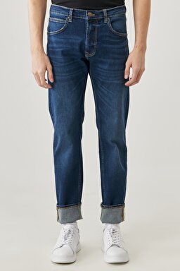 Daren Regular Straight Fit Normal Bel Esnek Jean Kot Pantolon - Blue-L707001400 (görsel 4)