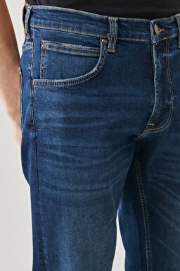 Daren Regular Straight Fit Normal Bel Esnek Jean Kot Pantolon - Blue-L707001400 (görsel 6)