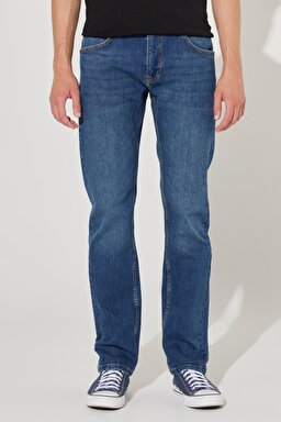 Daren Straight Fit Normal Bel Mavi Esnek Jean Kot Pantolon - Mid Blue-L707042XT