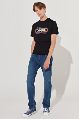 Daren Straight Fit Normal Bel Mavi Esnek Jean Kot Pantolon - Mid Blue-L707042XT (görsel 4)
