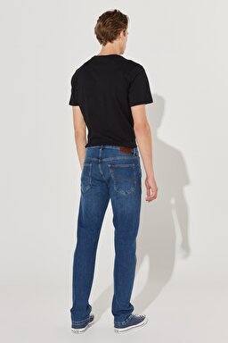 Daren Straight Fit Normal Bel Mavi Esnek Jean Kot Pantolon - Mid Blue-L707042XT (görsel 7)